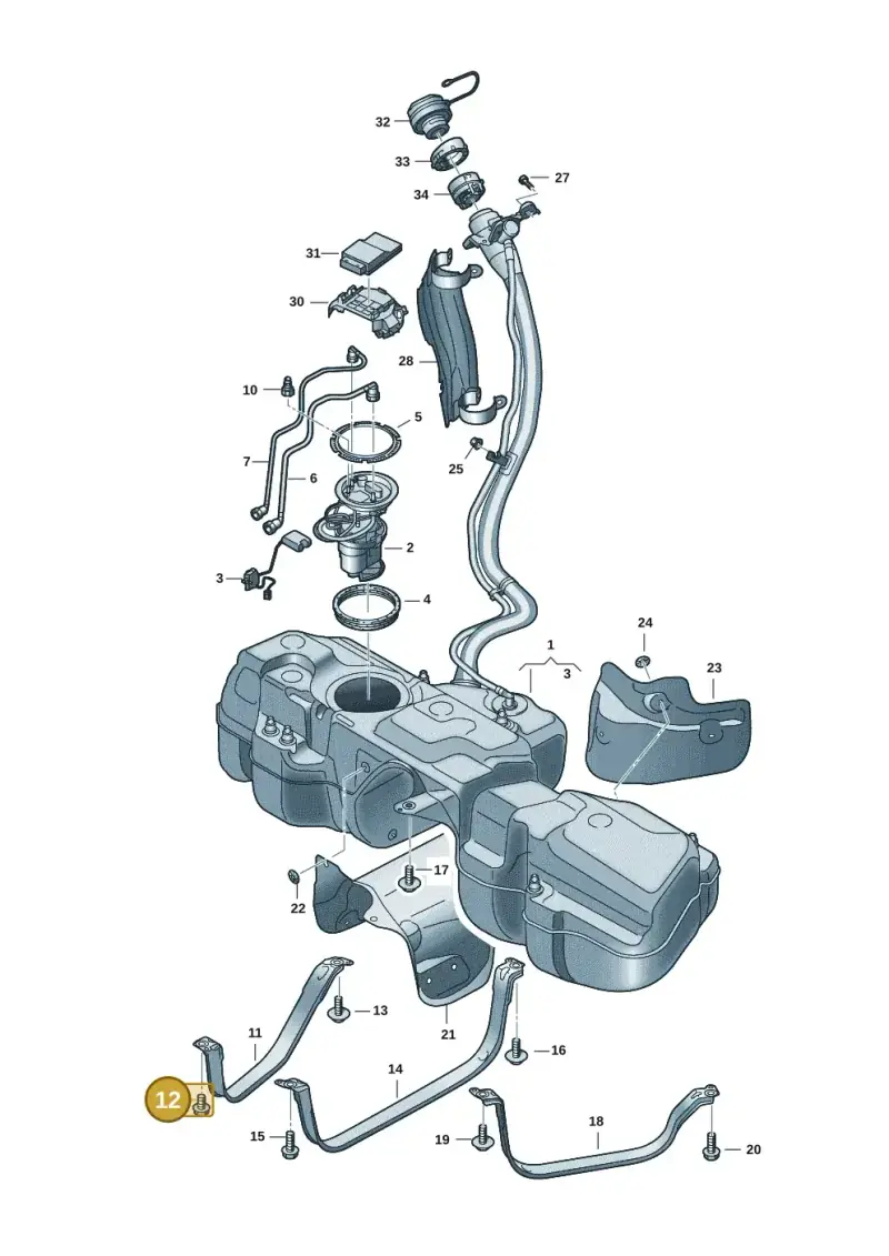 N91237201 — Audi Q7 qu. 3.0 TDI (2015-2019) diagram 859201008, position 12