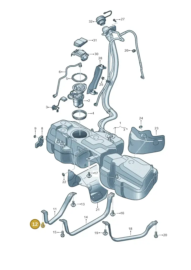 N91237201 — Audi Q7 qu. 3.0 TDI (2015-2019) diagram 859201011, position 12