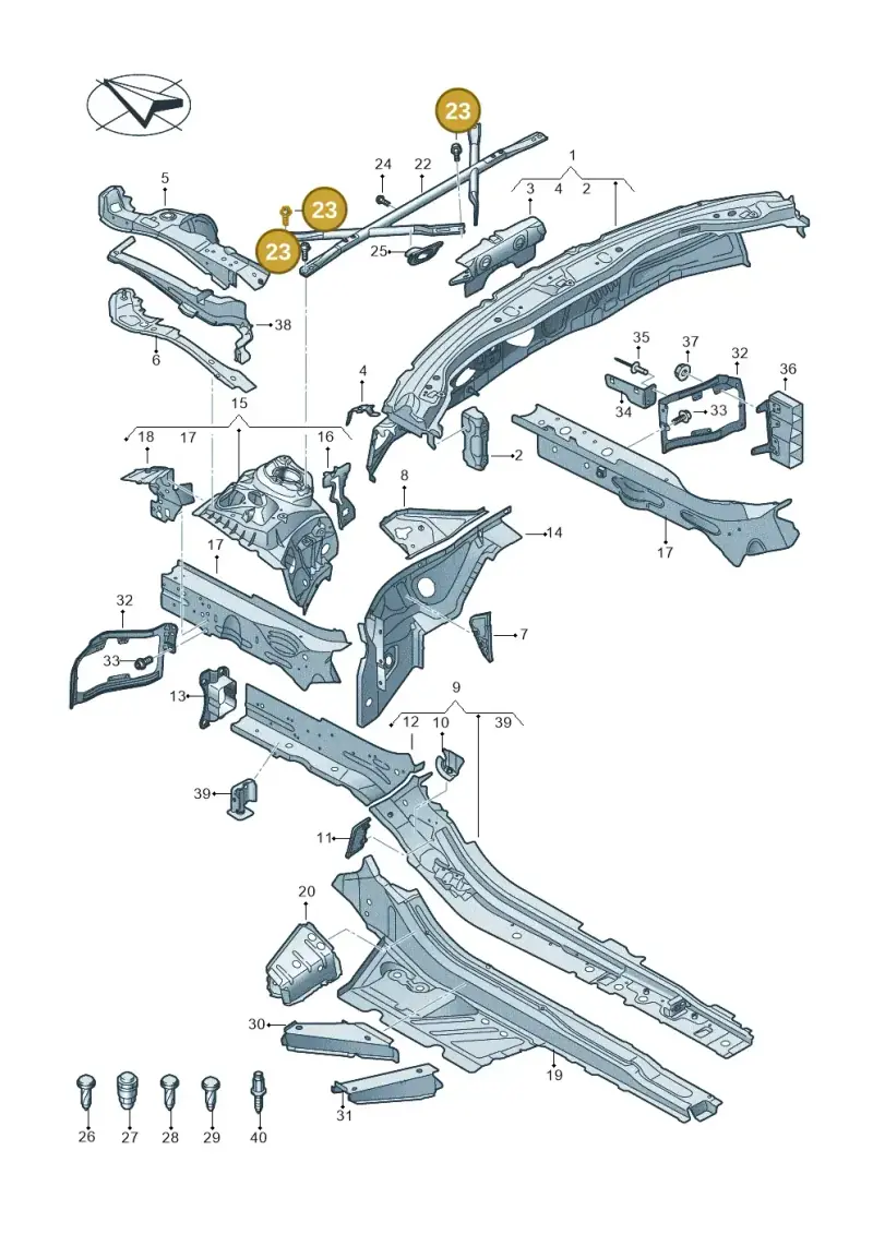N91246401 — Audi RS7 Sportback (2019-) diagram 435803000, position 23