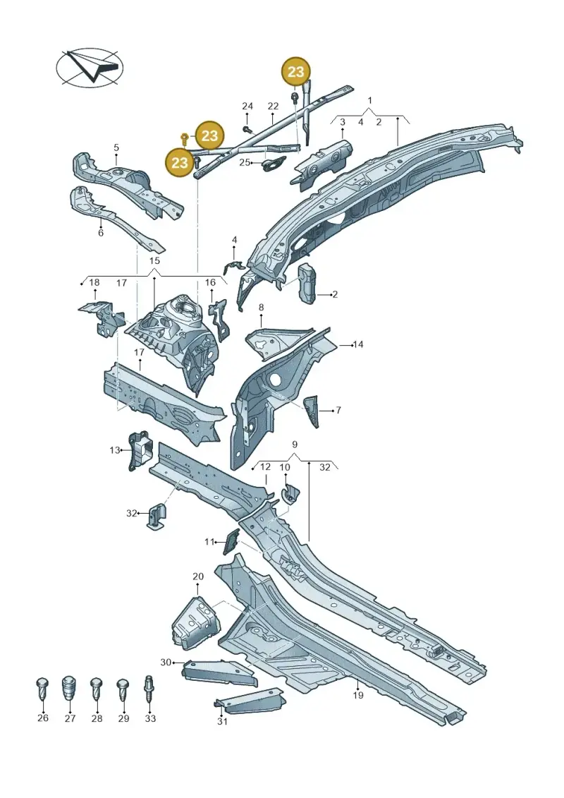 N91246401 — Audi RS6 Avant (2019-) diagram 537803000, position 23