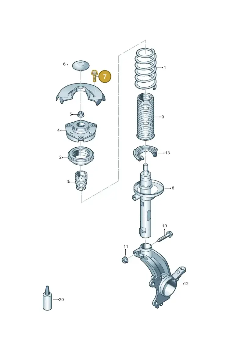 N91246401 — Audi A3 Sportback (2019-2021) diagram 745411010, position 7