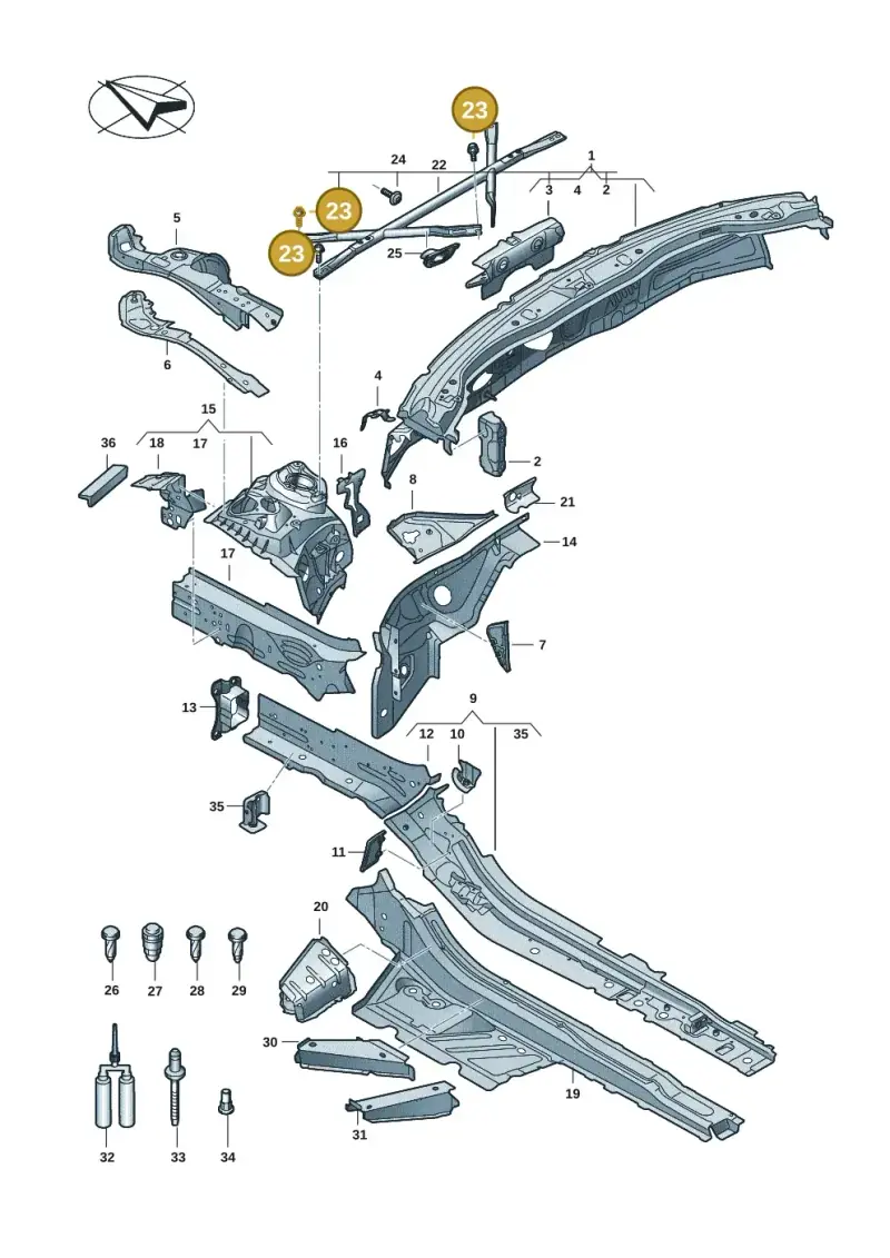 N91246401 — Audi A5 Limo 2.0 (2024-) diagram 8wk803000, position 23