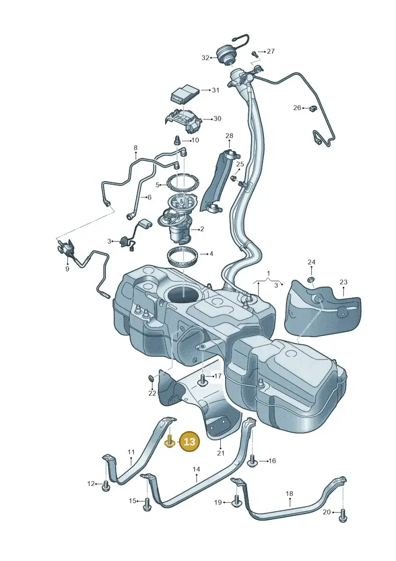 N91247301 — Audi RS Q8 Quattro (2019-) diagram 429201000, position 13
