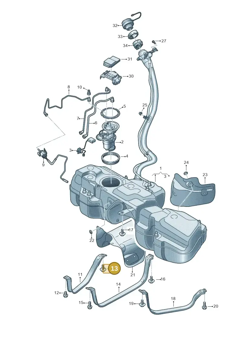 N91247301 — Audi Q8 Quattro 3,0 (2018-) diagram 429201050, position 13