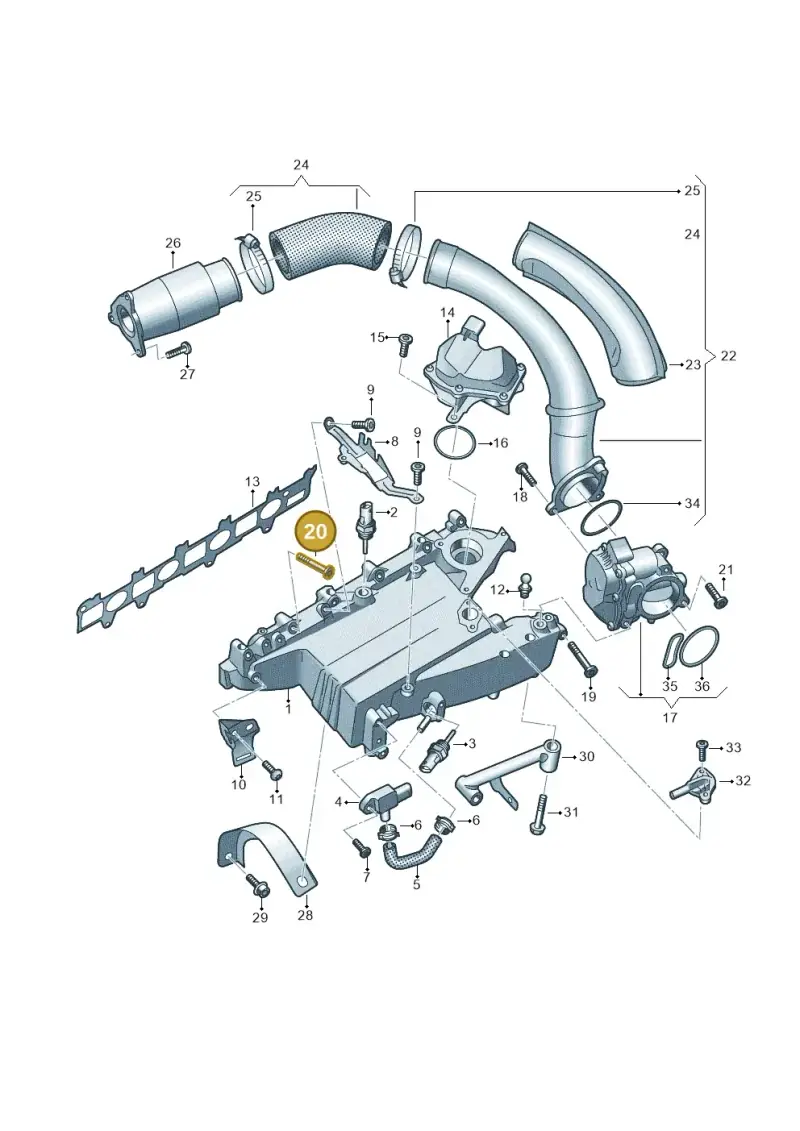N91254401 — Audi A5 Limo 2.0 (2024-) diagram 430129050, position 20