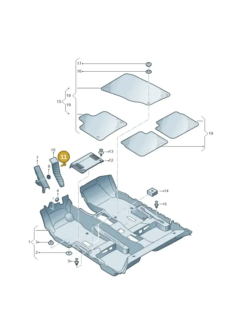 N91255001 — Audi A1 sportback 1.0 (2018-) diagram 592863000, position 11