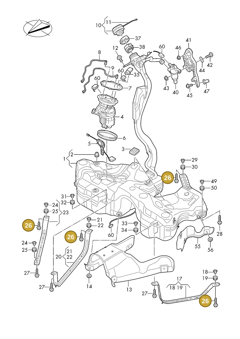 N91264001 — Audi A5 Limo 2.0 (2024-) diagram 8wh201000, position 26