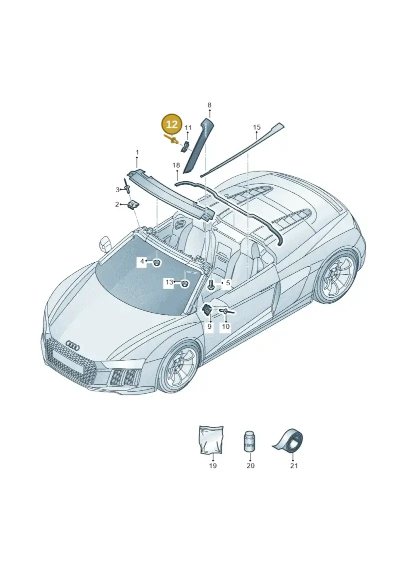 N91269201 — Audi R8 Spyder (2015-2024) diagram 872853100, position 12