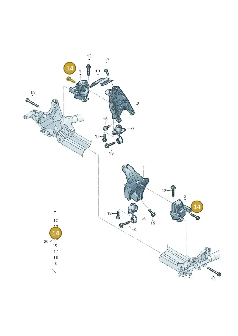 N91275001 — Audi A5 Limo 2.0 (2024-) diagram 849199600, position 14