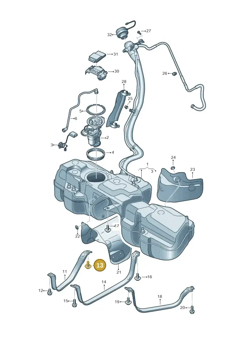 N91301301 — Audi RS Q8 Quattro (2019-) diagram 595201110, position 13