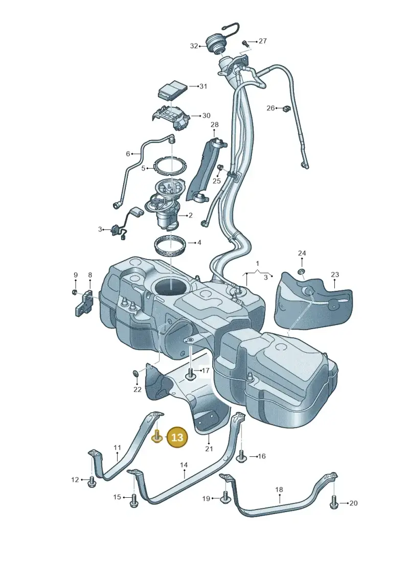 N91301301 — Audi Q7 qu. 3.0 TDI (2015-2019) diagram 859201011, position 13