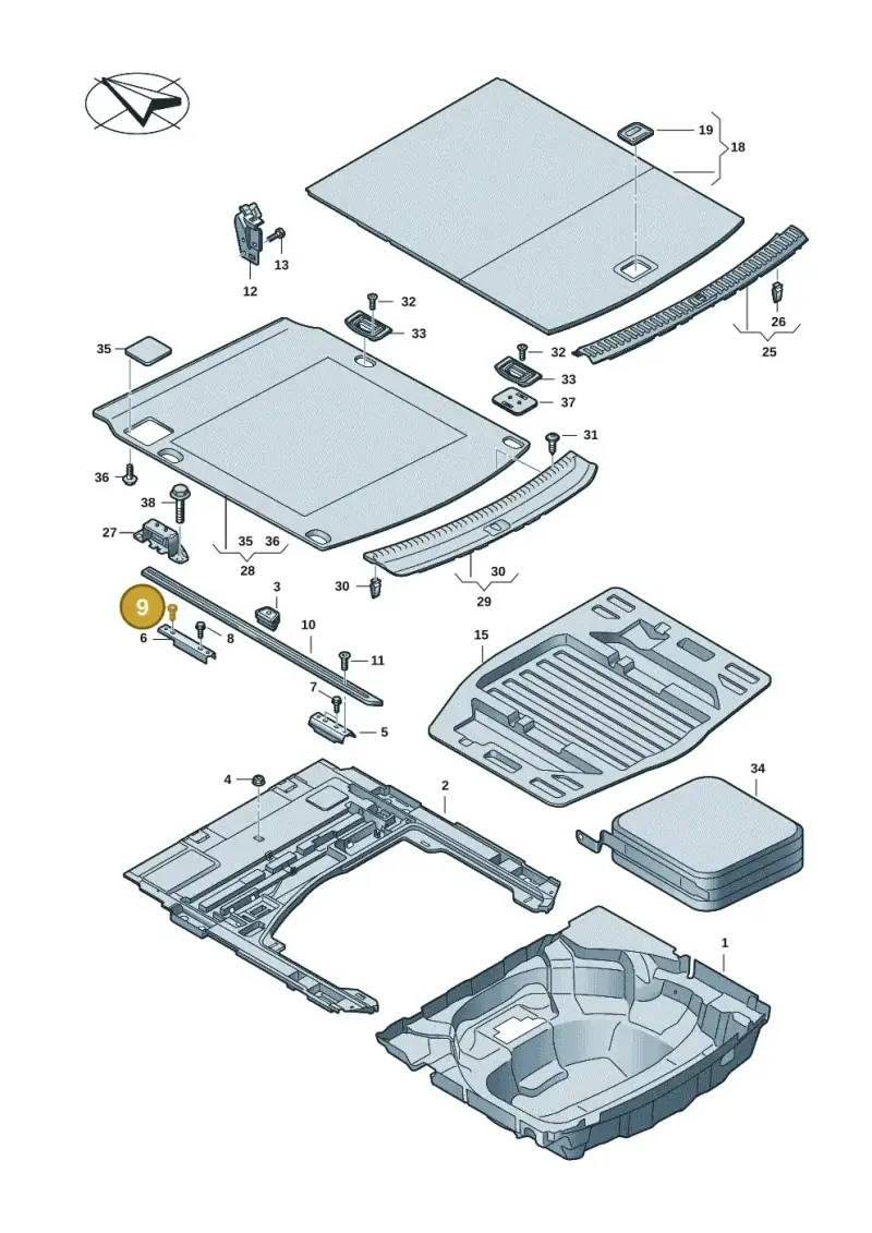 N98911503 — Audi A6 2.0 (2018-) diagram 430863091, position 9