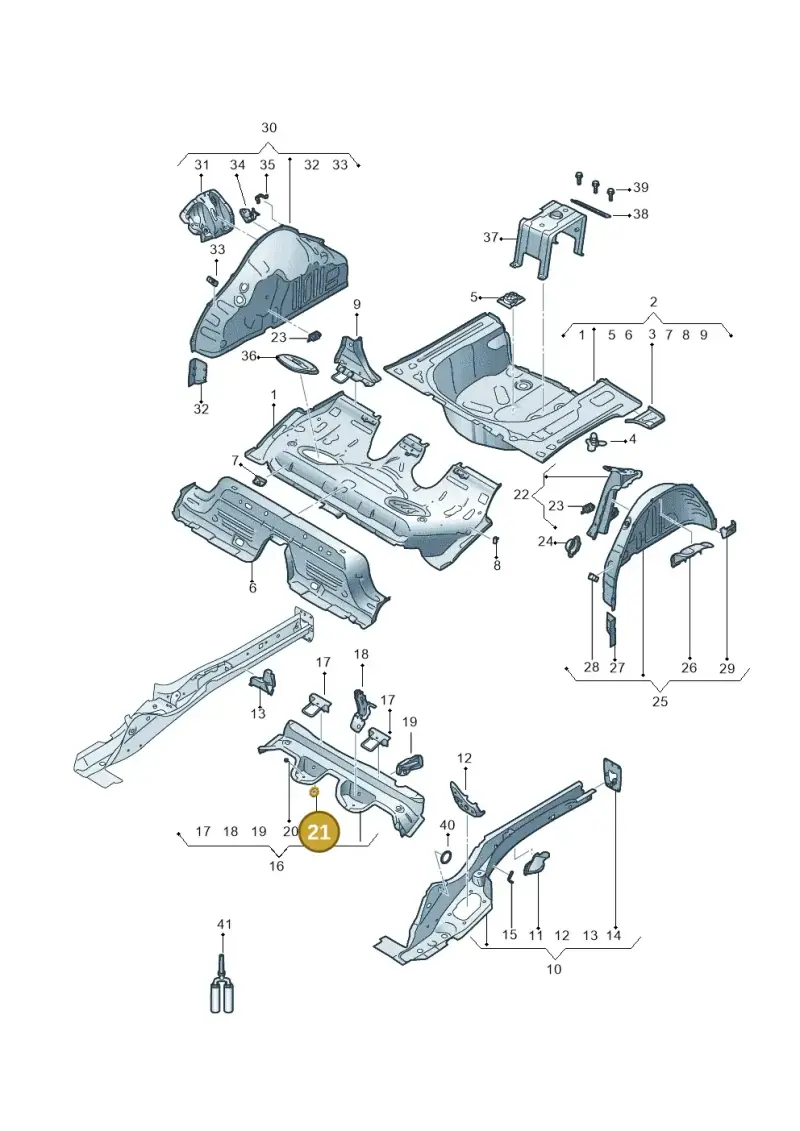 N98922802 — Audi A1 sportback 1.0 (2018-) diagram 592803500, position 21