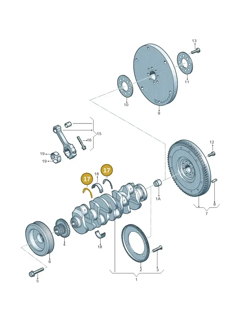 WHT000033B — Audi Q3 2.0 TDI (2014-2019) diagram 627105150, position 17