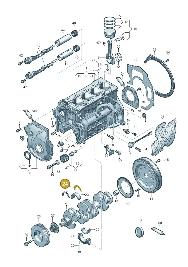 WHT000033N — Audi A3 Sportback (2019-2021) diagram 596103014, position 24