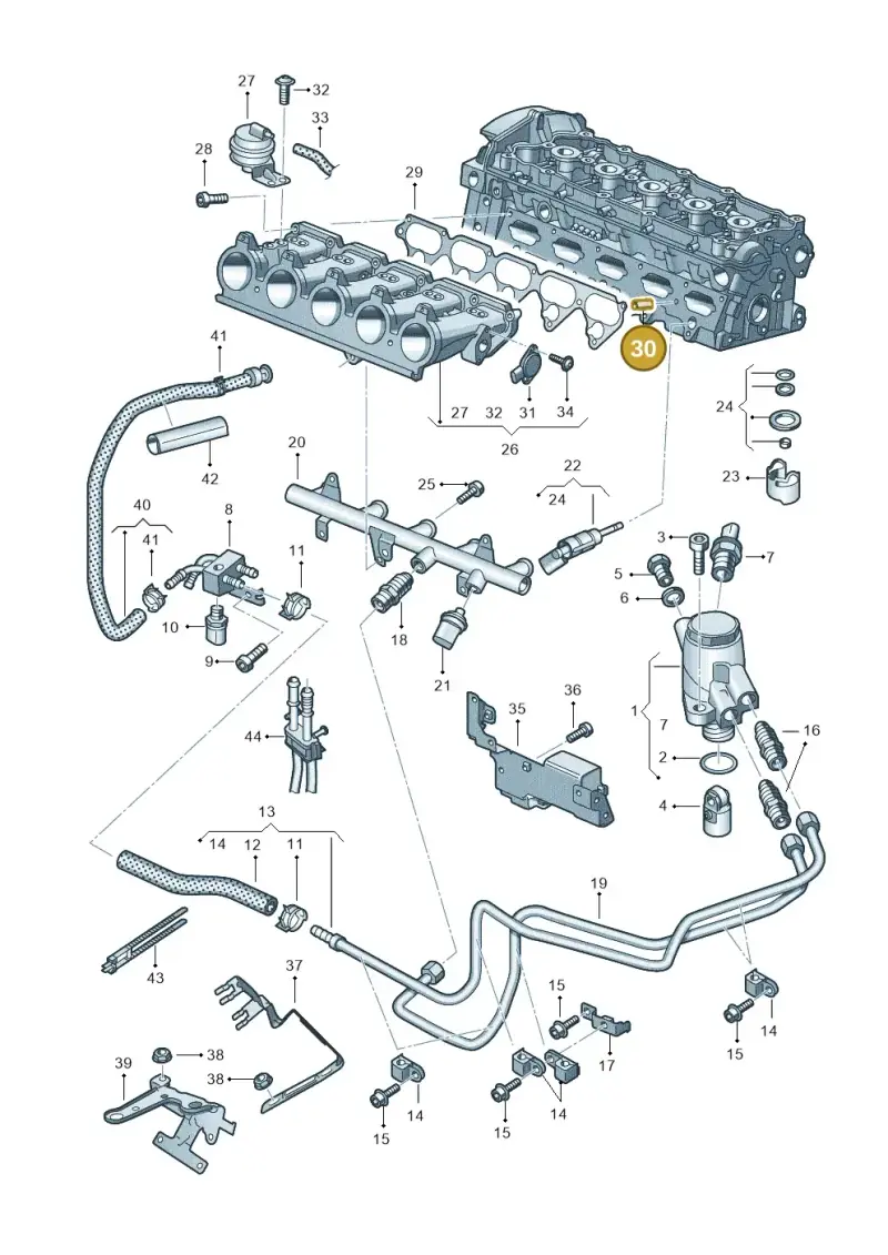 WHT000041 — Audi RSQ3 qu. 2.5 (2013-2018) diagram 676133340, position 30