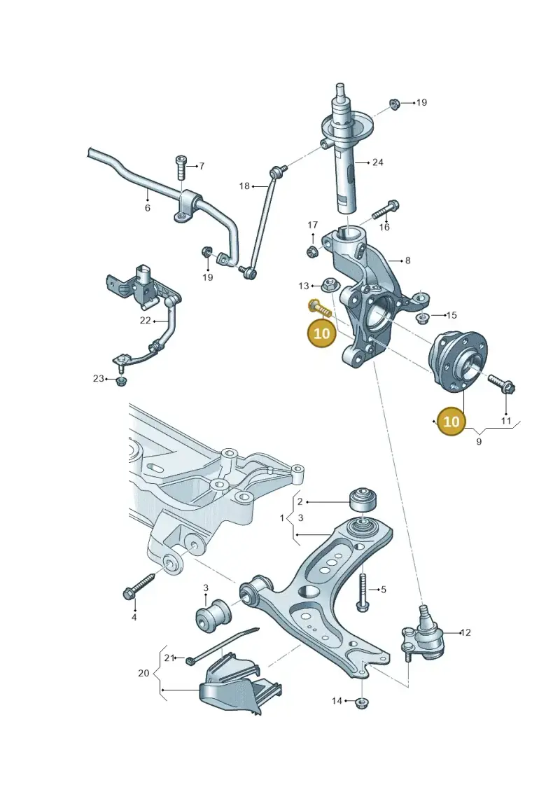 WHT000237 — Audi RS3 Limousine (2017-2020) diagram 853407000, position 10