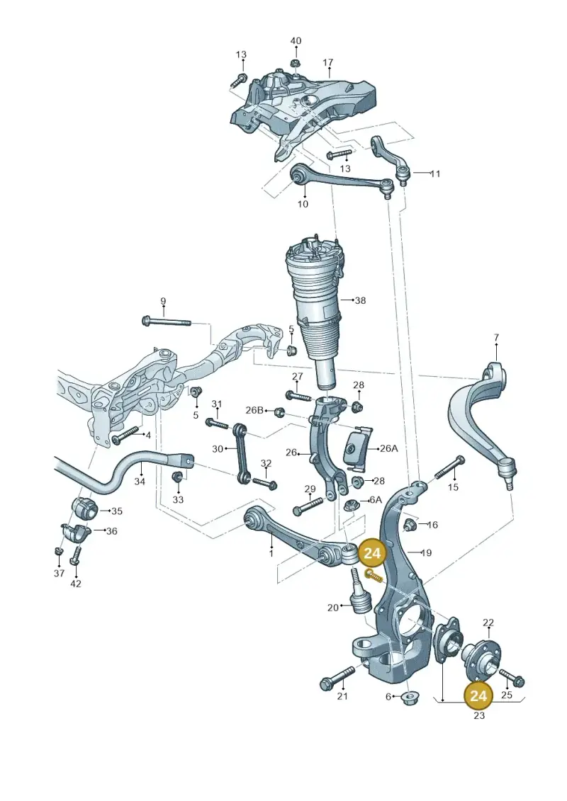 WHT000237A — Audi A8L qu. 3.0 TDI (2013-2018) diagram 771407000, position 24