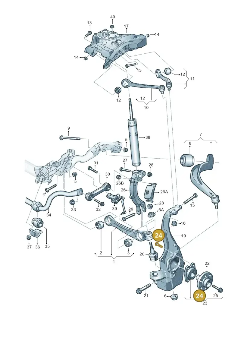 WHT000237A — Audi A7 Sportback (2014-2018) diagram 788407000, position 24