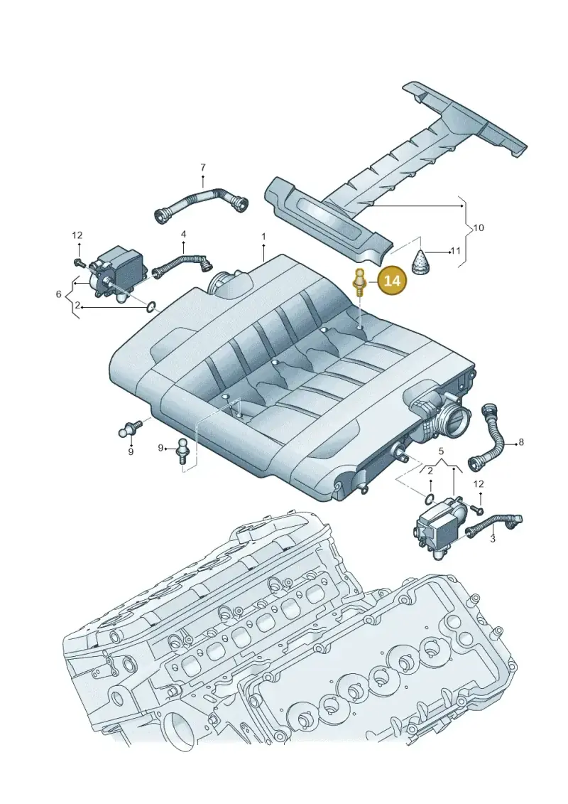 WHT000341 — Audi A8/S8/qu. lang    08> (2007-) diagram 291103950, position 14