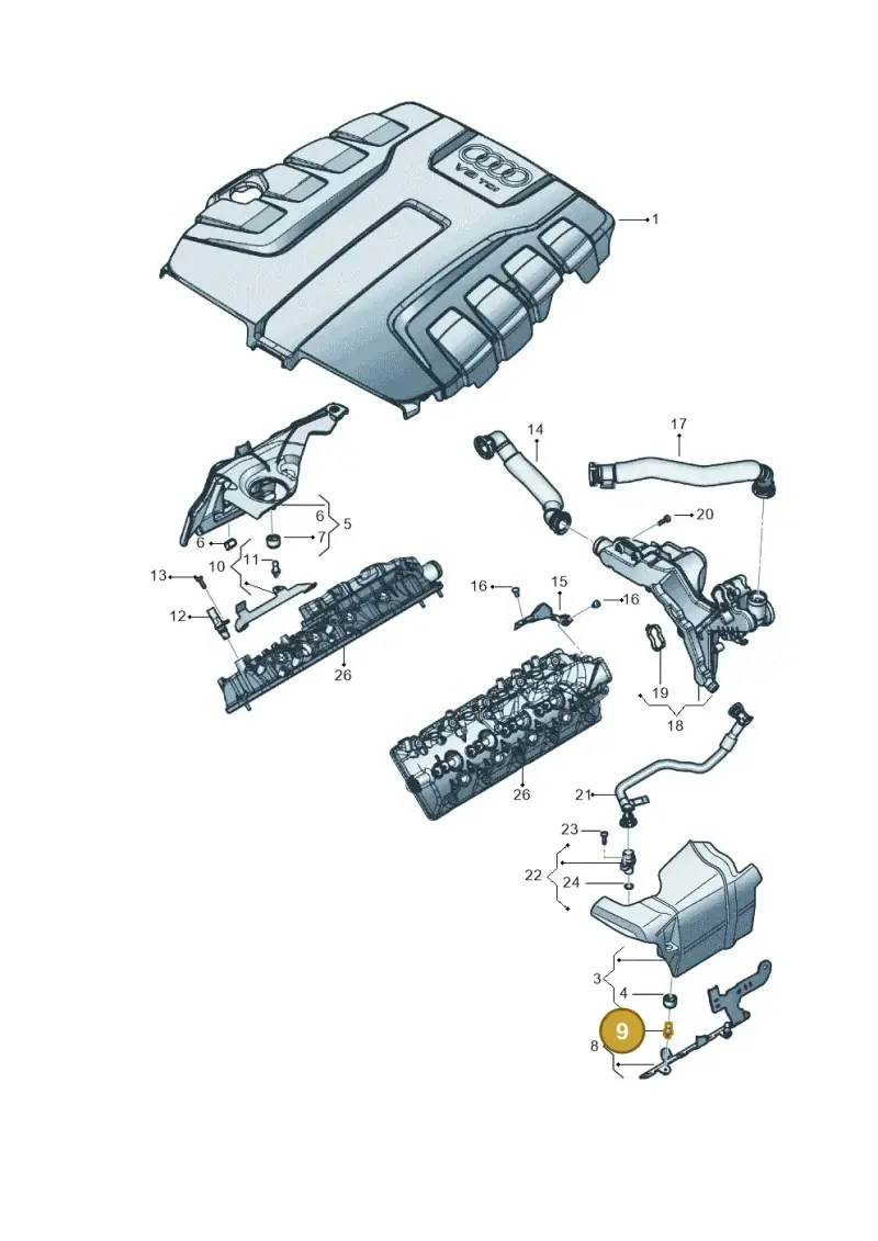 WHT000341 — Audi Q8 Quattro 3,0 (2018-) diagram 429103081, position 9