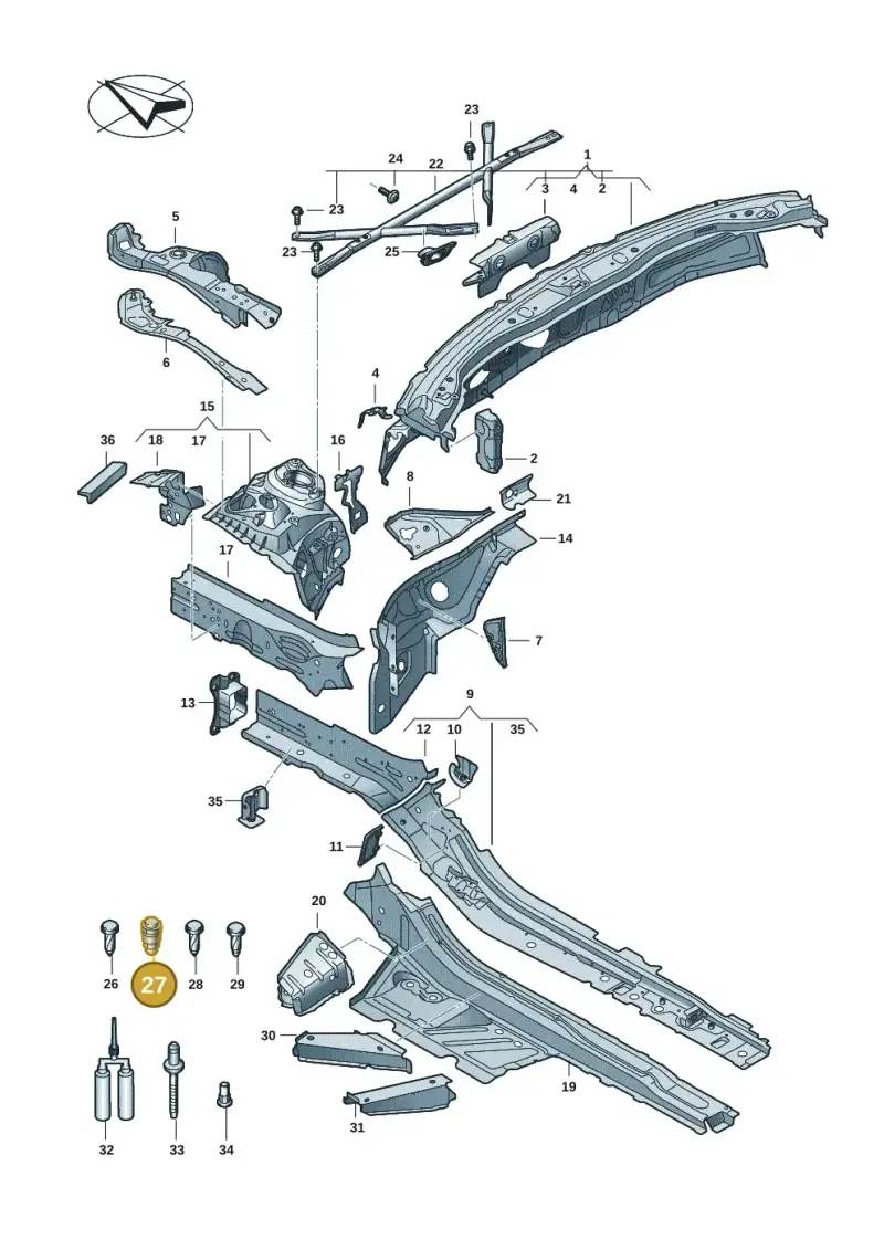 WHT000869 — Audi A5 Limo 2.0 (2024-) diagram 8wk803000, position 27