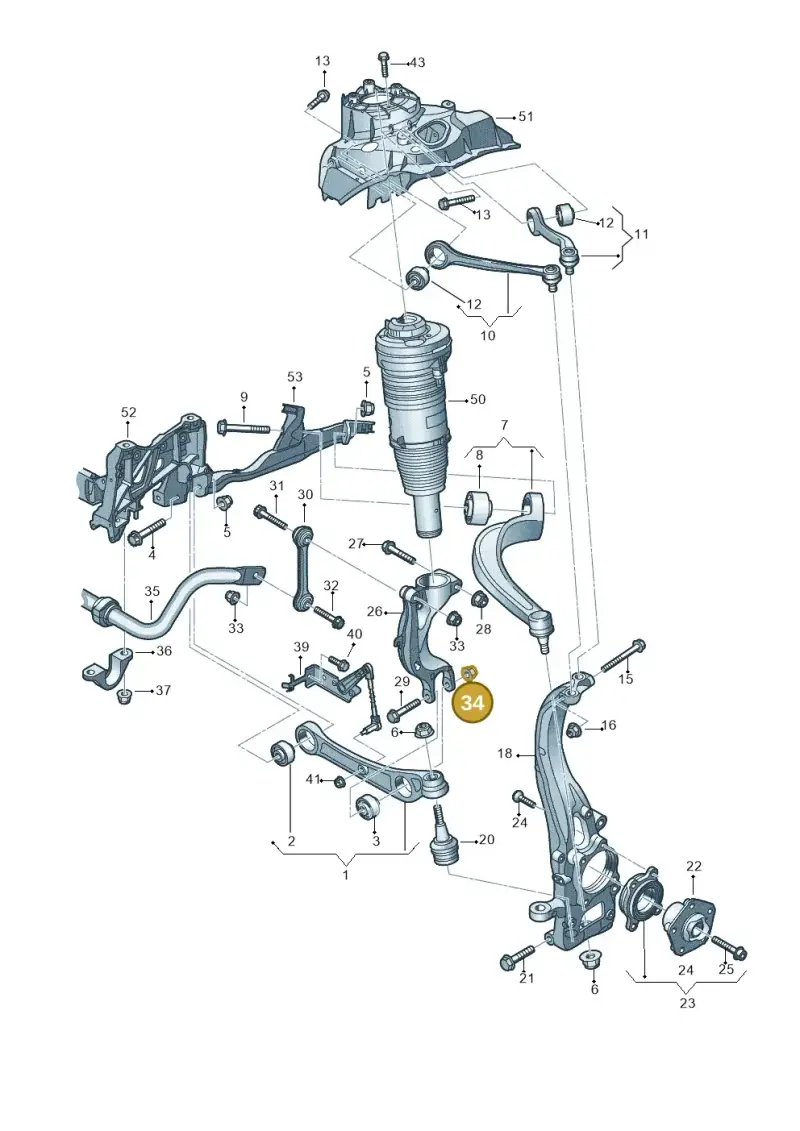 WHT001987 — Audi A8L (2017-2022) diagram 838407000, position 34