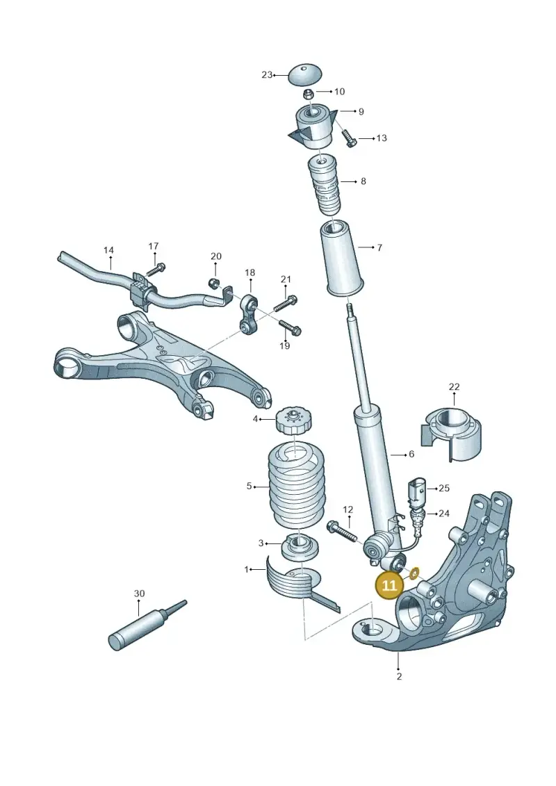 WHT002389 — Audi A7 Sportback (2014-2018) diagram 620511000, position 11