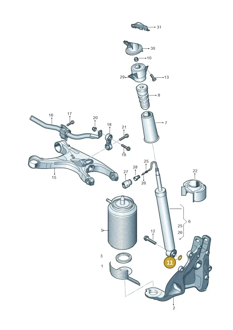 WHT002389 — Audi A7 Sportback (2014-2018) diagram 711511100, position 11