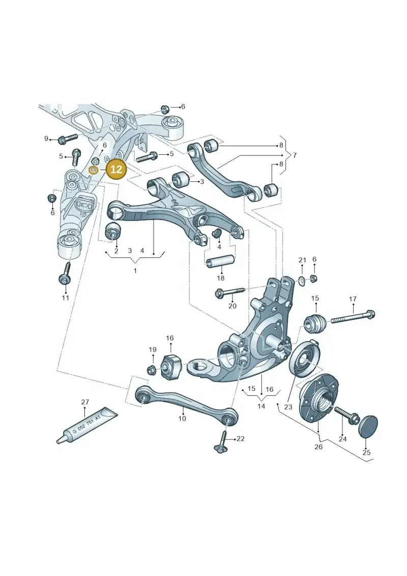 WHT002492 — Audi A7 Sportback (2014-2018) diagram 736505050, position 12