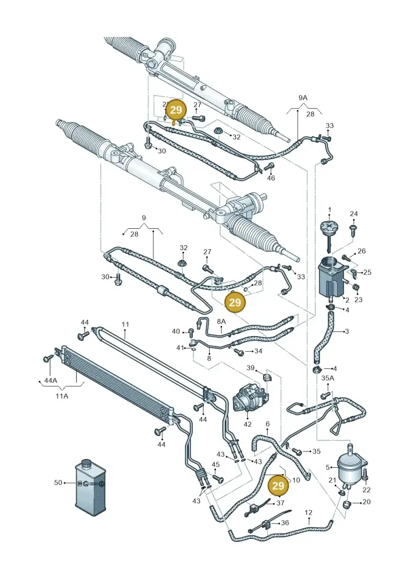 WHT002666 — Audi A8L qu. 3.0 TDI (2013-2018) diagram 696422850, position 29