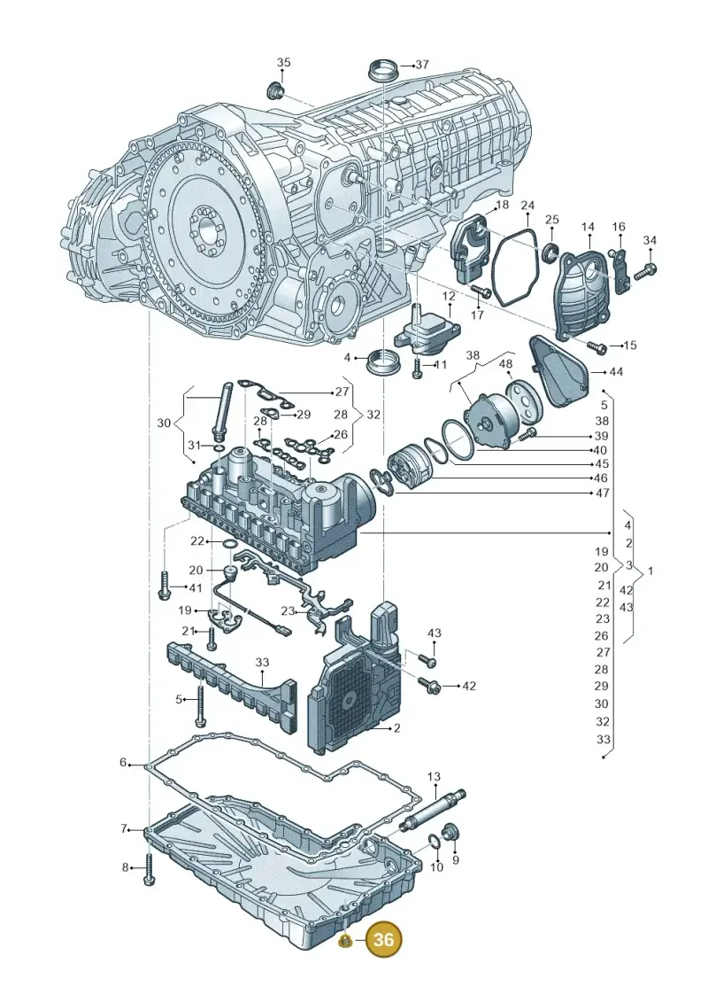 WHT004072 — Audi A6 1.8 (2015-2019) diagram 717325810, position 36