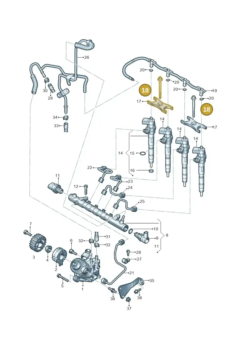 WHT004739 — Audi Q3 2.0 TDI (2014-2019) diagram 689130200, position 18