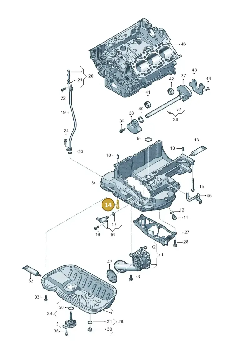 WHT004873 — Audi Q8 Quattro 3,0 (2018-) diagram 897115052, position 14