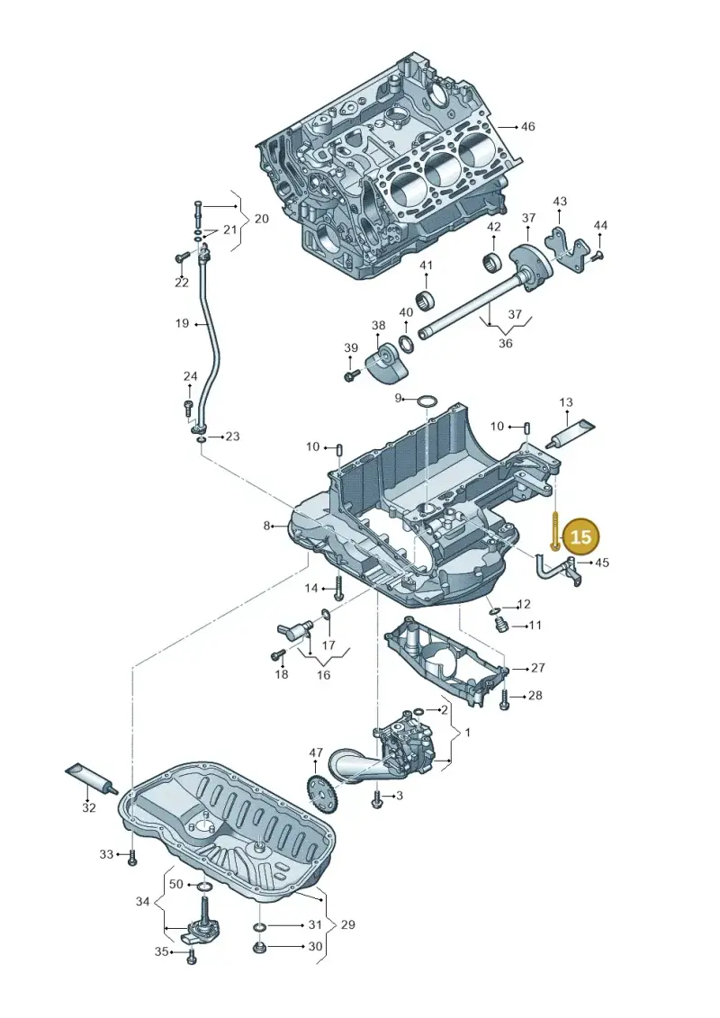 WHT004874 — Audi Q8 Quattro 3,0 (2018-) diagram 897115052, position 15