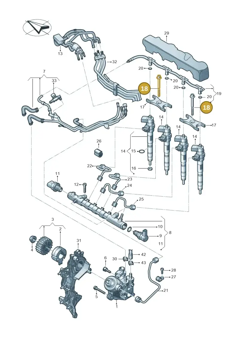 WHT005478 — Audi A6 2.0 (2018-) diagram 430130600, position 18