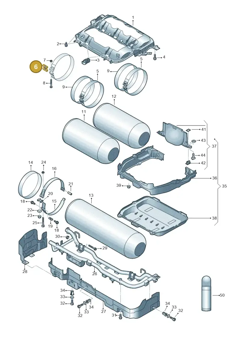 WHT006404 — Audi A3 Sportback (2019-2021) diagram 596201190, position 6