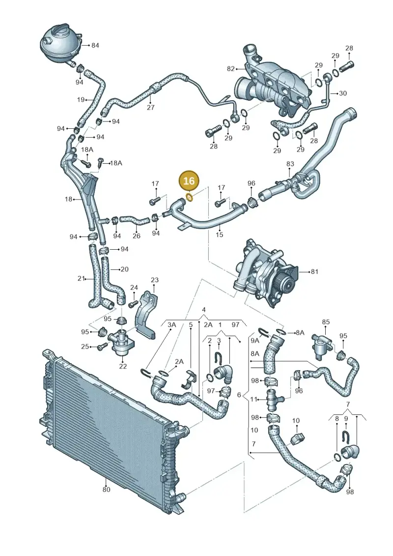 WHT006407 — Audi Q3 2.0 TDI (2014-2019) diagram 728121400, position 16