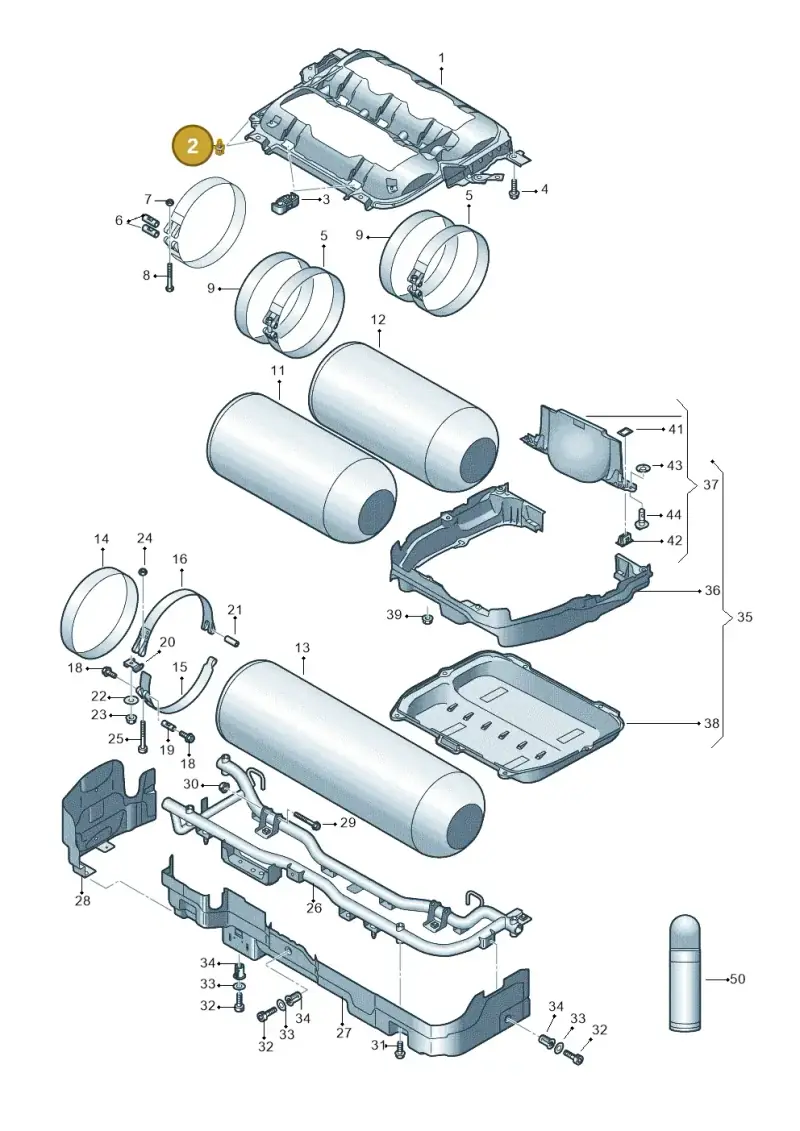 WHT007020 — Audi A3 Sportback (2019-2021) diagram 596201190, position 2