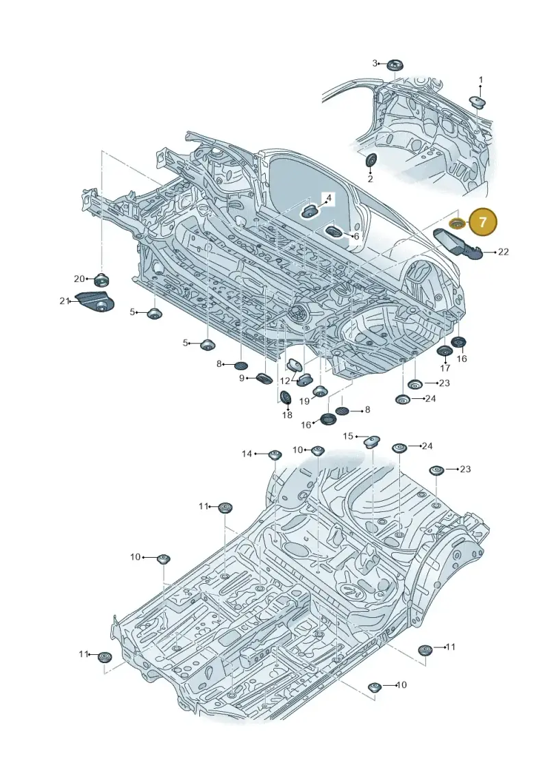 WHT007060 — Audi RS3 Limousine (2017-2020) diagram 858803340, position 7