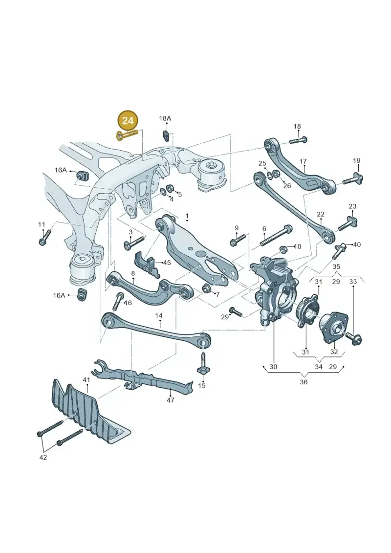WHT007090A — Audi RS6 Avant (2019-) diagram 435505300, position 24