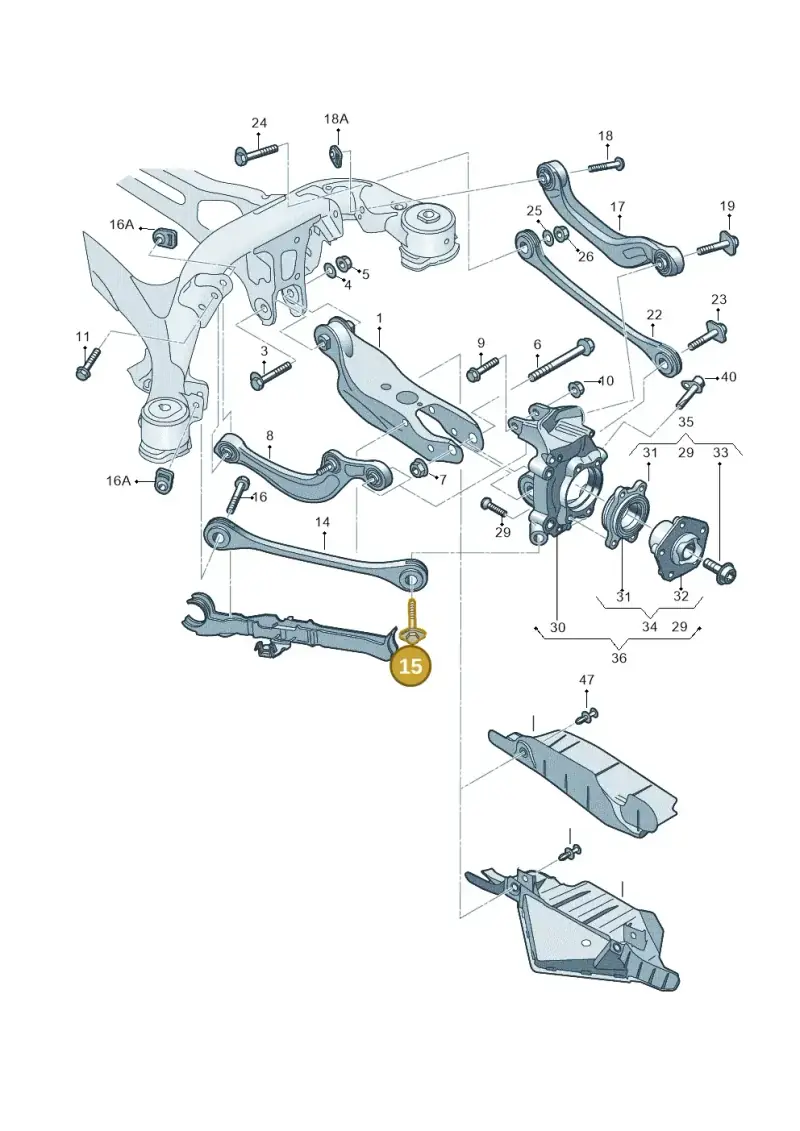 WHT007096 — Audi A8L (2017-2022) diagram 838505200, position 15