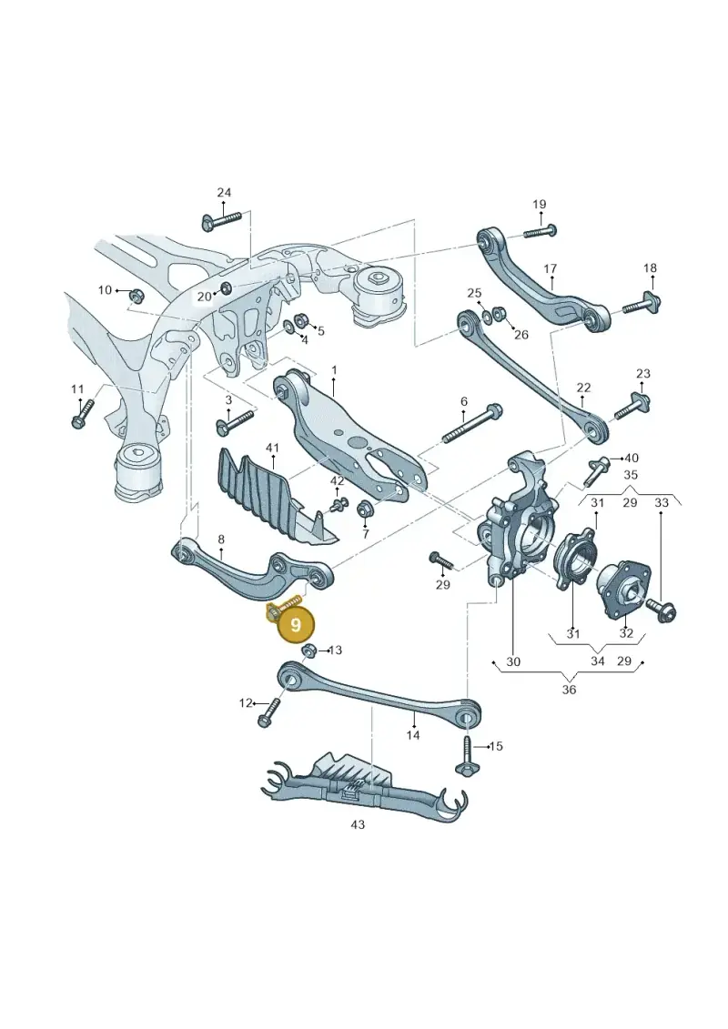 WHT007096 — Audi RS4 Avant (2017-) diagram 849505300, position 9