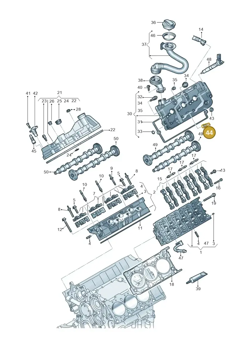 WHT007153 — Audi Q8 Quattro 3,0 (2018-) diagram 429103580, position 44
