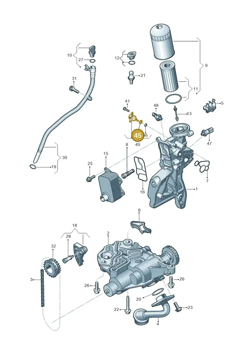 WHT007316 — Audi A6 2.0 (2018-) diagram 848115120, position 45