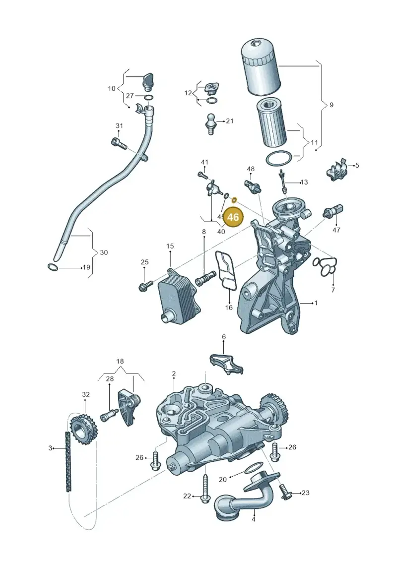 WHT007317 — Audi A6 2.0 (2018-) diagram 848115120, position 46