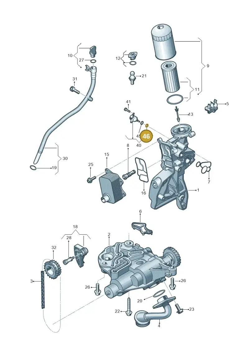WHT007317 — Audi Q8 Quattro 3,0 (2018-) diagram 850115050, position 46