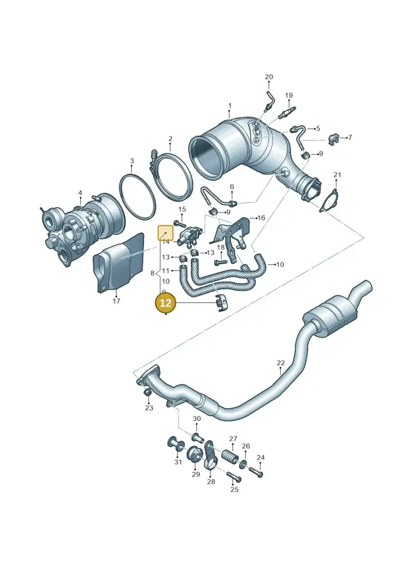 WHT007936 — Audi RS4 Avant (2017-) diagram 438253495, position 12