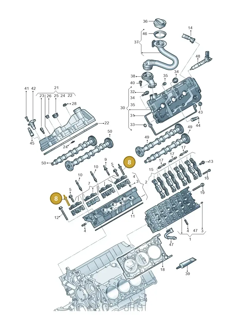 WHT008070 — Audi Q8 Quattro 3,0 (2018-) diagram 429103580, position 8
