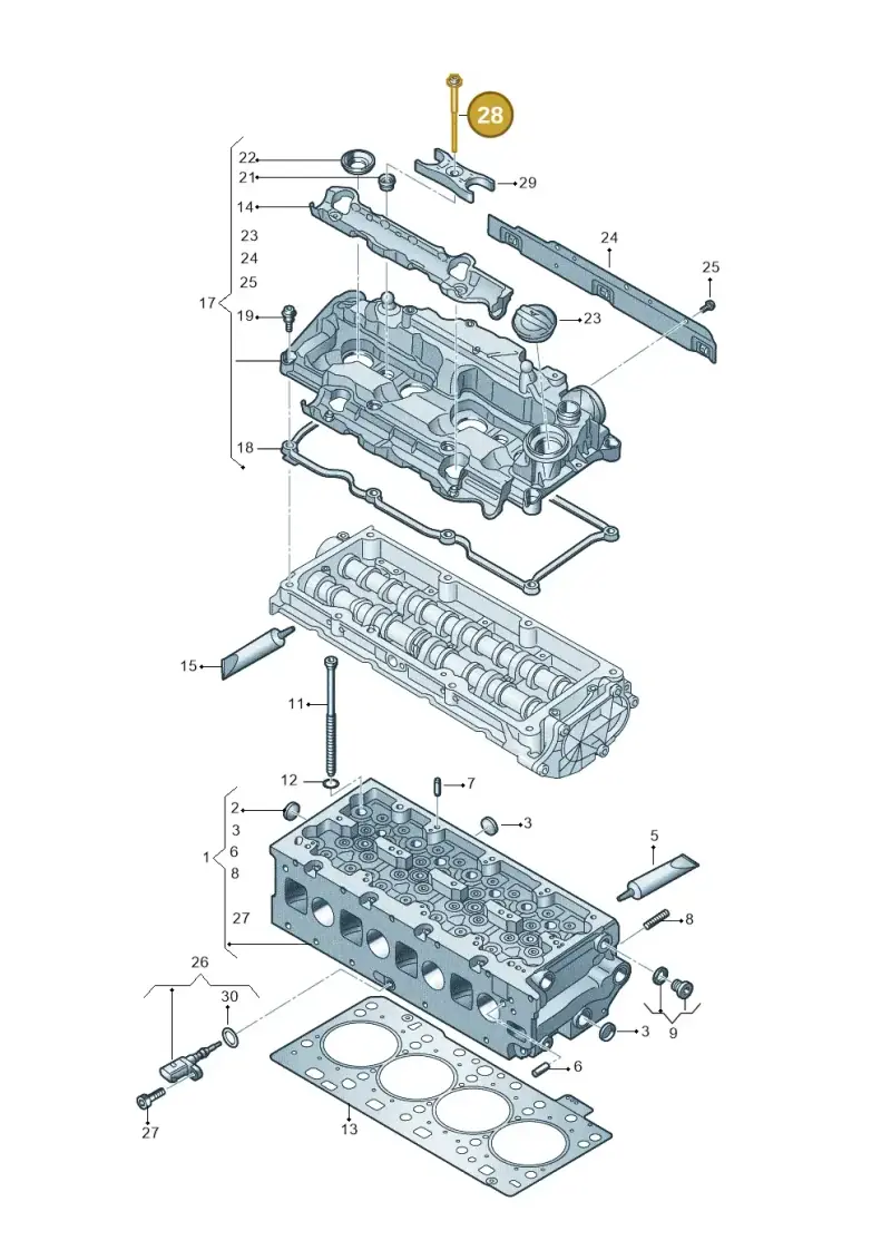WHT008080A — Audi A3 Sportback (2019-2021) diagram 596103611, position 28